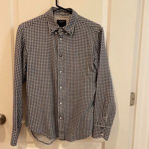 Rag & Bone Black Plaid Collared Shirt
